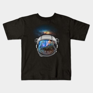 Curious Cat Space Traveler Kids T-Shirt